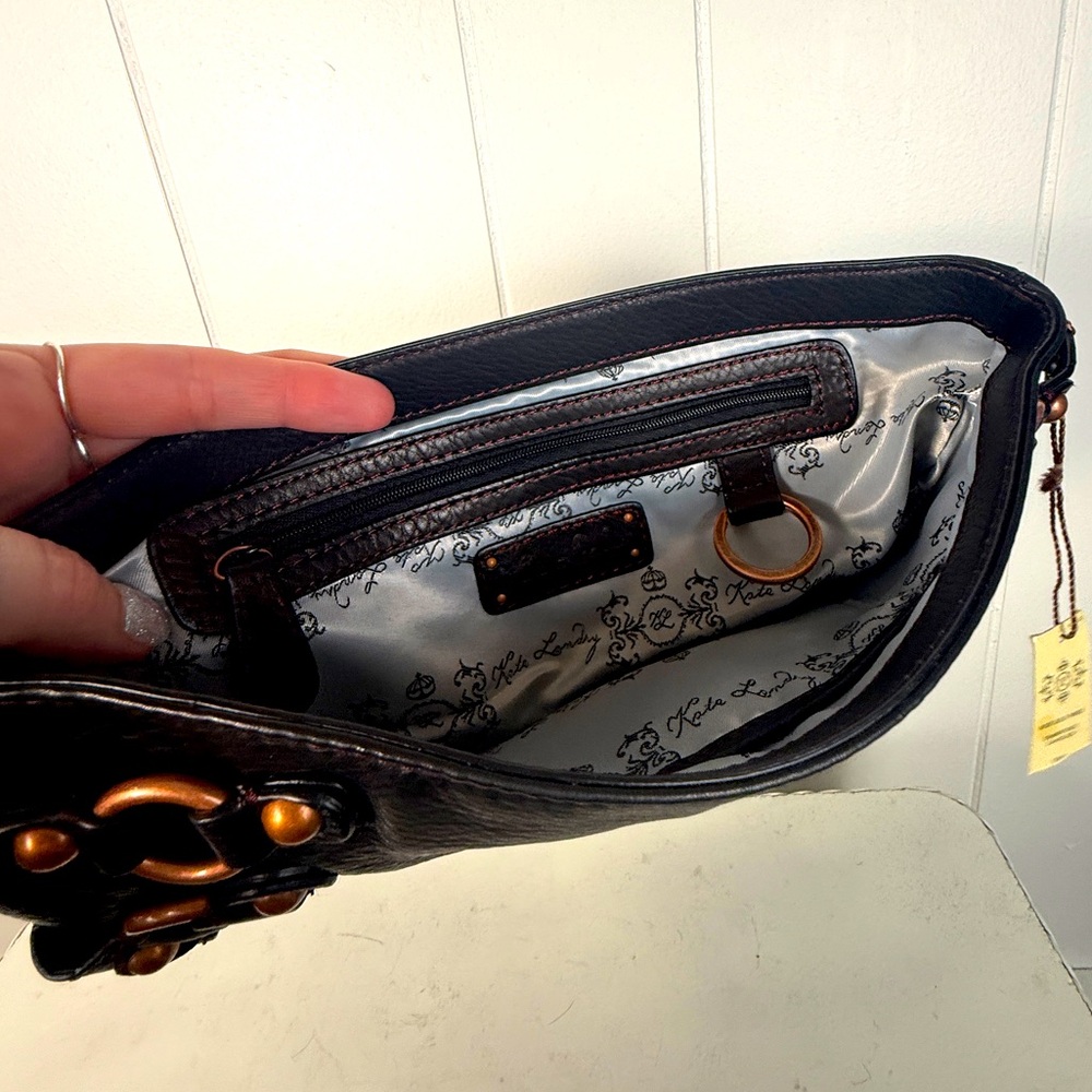 Kate Landry Clutch leather with metal grommets and accents soft NWT - Picture 5 of 9